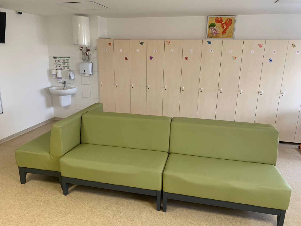 The waiting area on the ground floor is